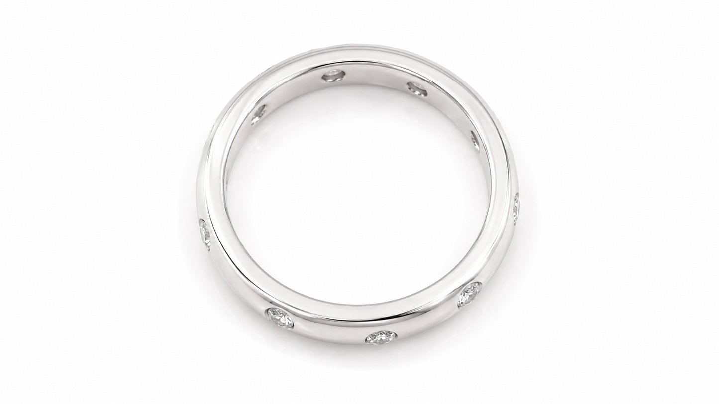 Platinum Diamond Band Ring 0.2ct Natural Diamonds