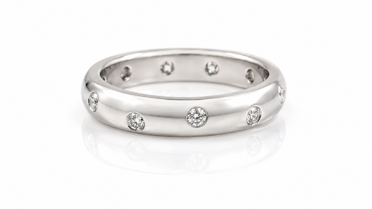 Platinum Diamond Band Ring 0.2ct Natural Diamonds
