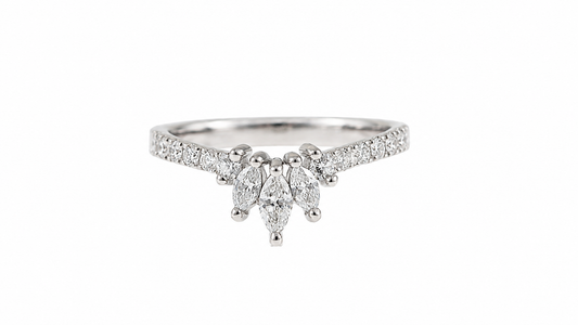 Celeste Crown Lab Diamond Ring in 14K White Gold, 0.70 CTW Diamond Band