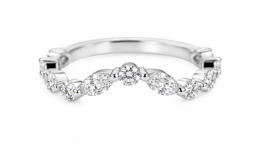 Luna Vine Lab Diamond Ring in 14K White Gold, 1.35 CTW Diamond Band