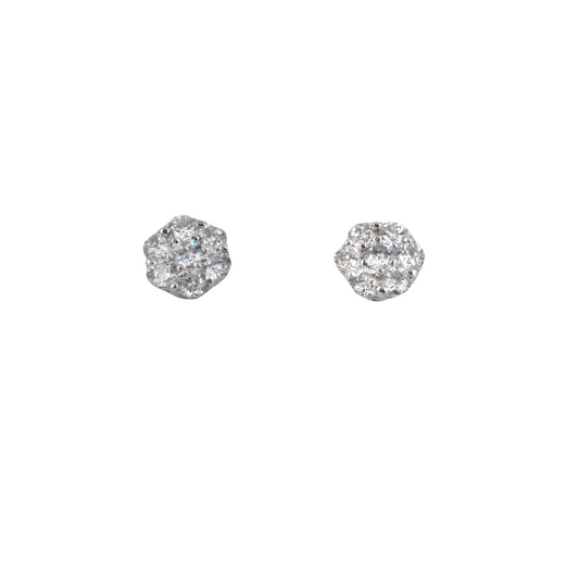 Diamond Stud Earrings Natural Diamonds in 14K White Gold