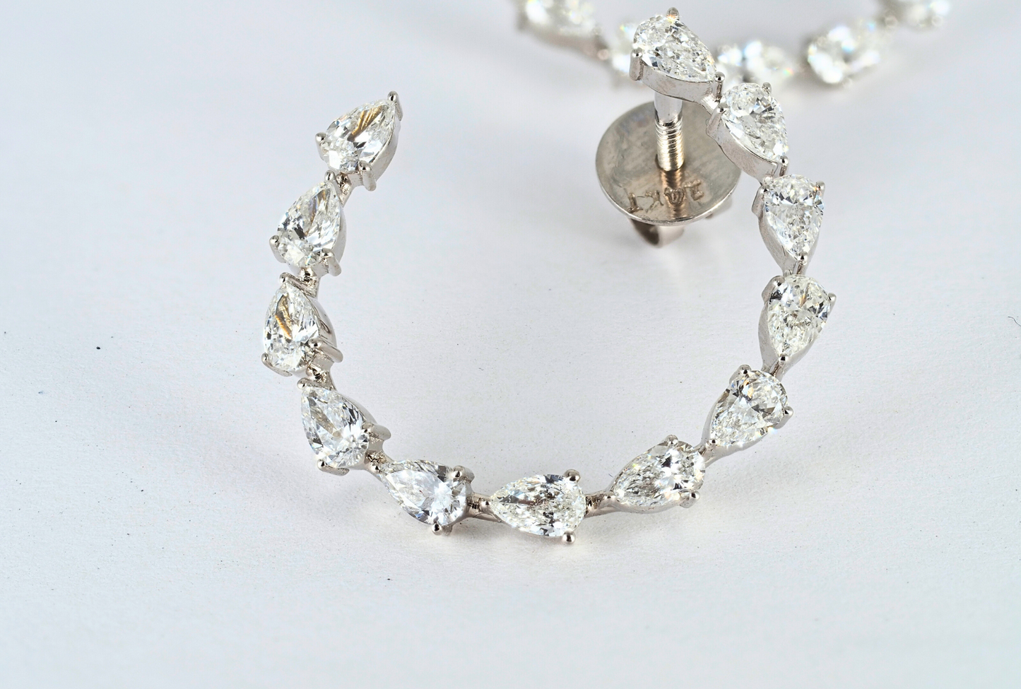Hoop Earrings 14K White Gold with 2.48 ct Pear Lab-Grown Diamonds
