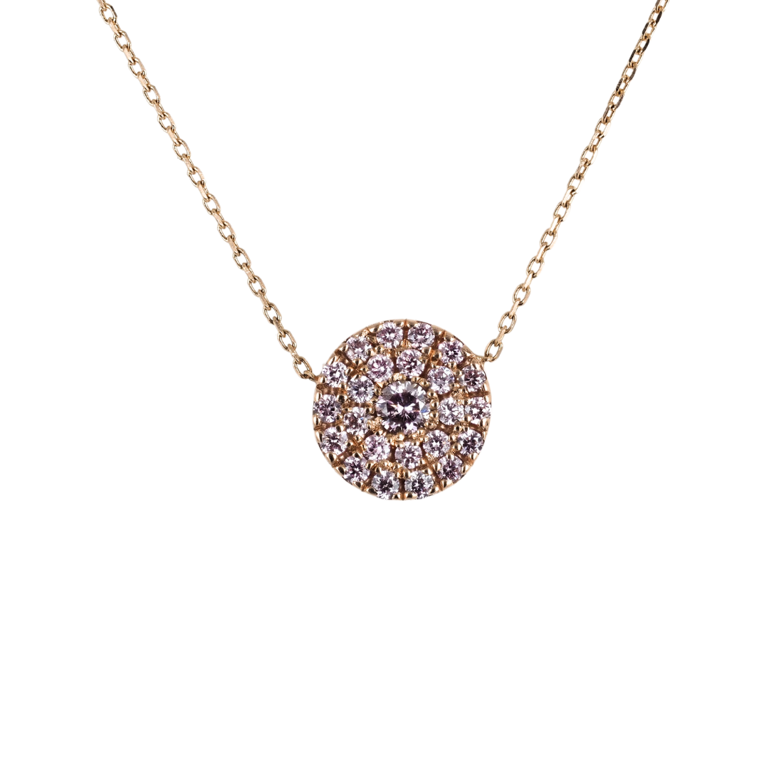 Necklace 14K Rose Gold Pink Natural Diamond Pendant, 0.27 ct, 16" Chain – Fine Jewelry Gift for Her
