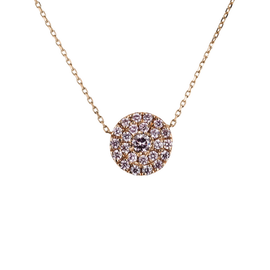 Necklace 14K Rose Gold Pink Natural Diamond Pendant, 0.27 ct, 16" Chain – Fine Jewelry Gift for Her