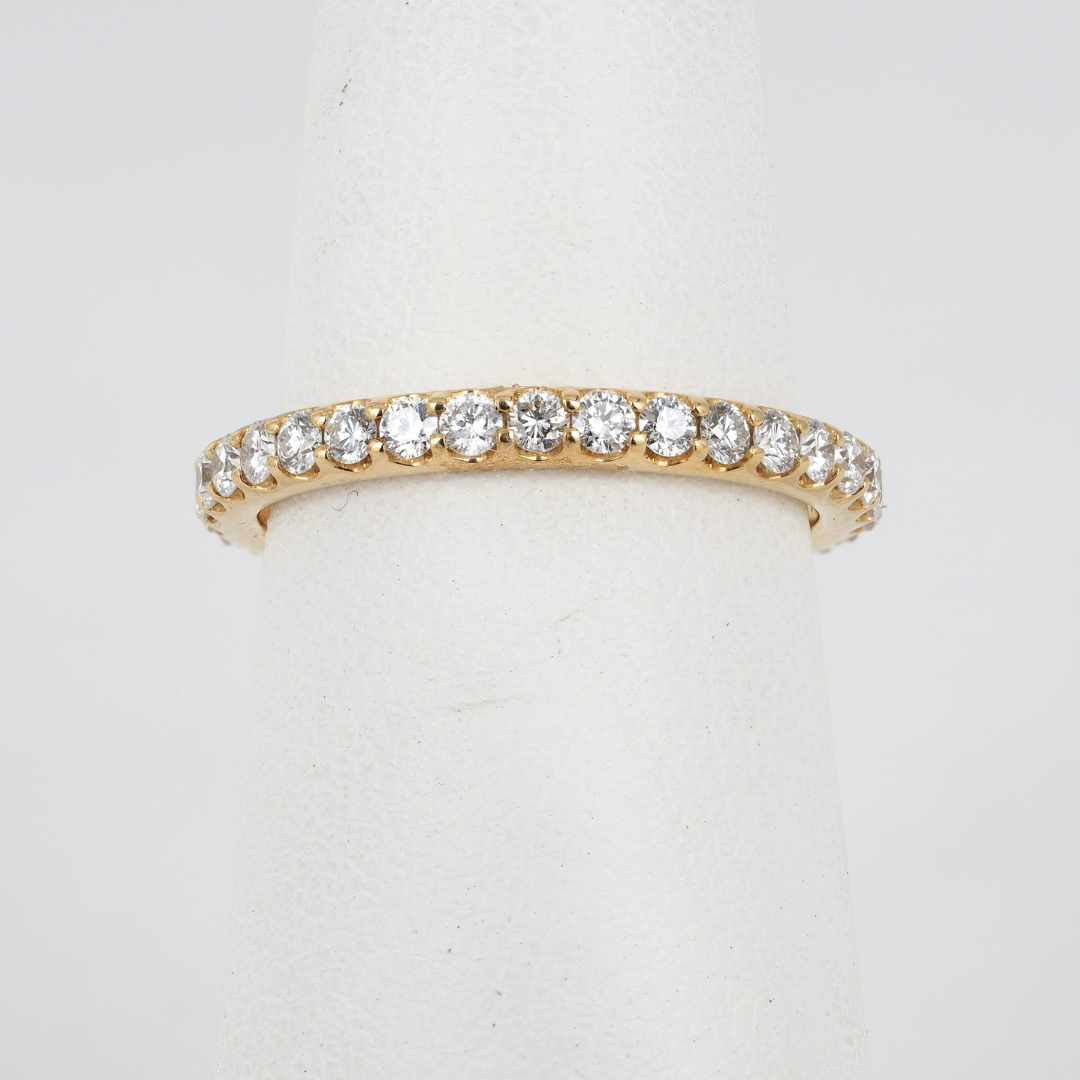 Timeless 18K Yellow Gold Diamond Eternity Wedding Band – 0.8 CT