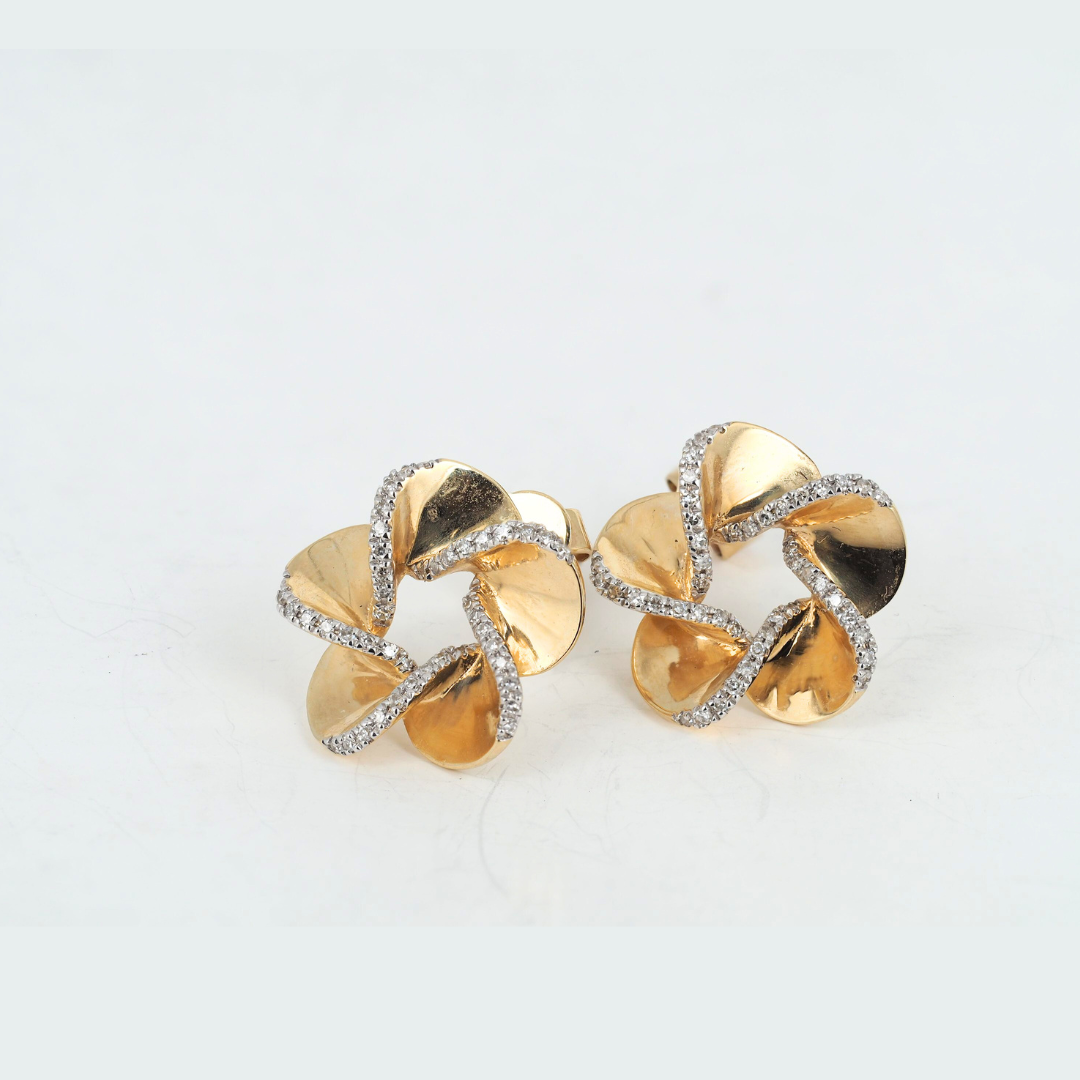 Diamond Earrings Natural Diamonds in 14K Yellow Gold