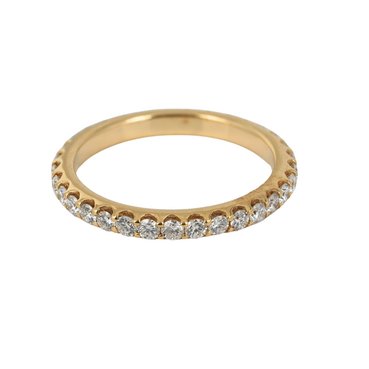 Timeless 18K Yellow Gold Diamond Eternity Wedding Band – 0.8 CT