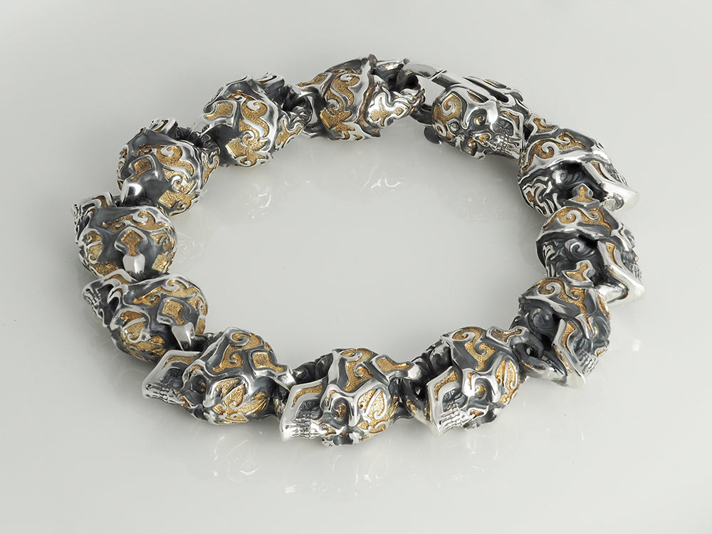 Bracelet Skull Plated Gold Big