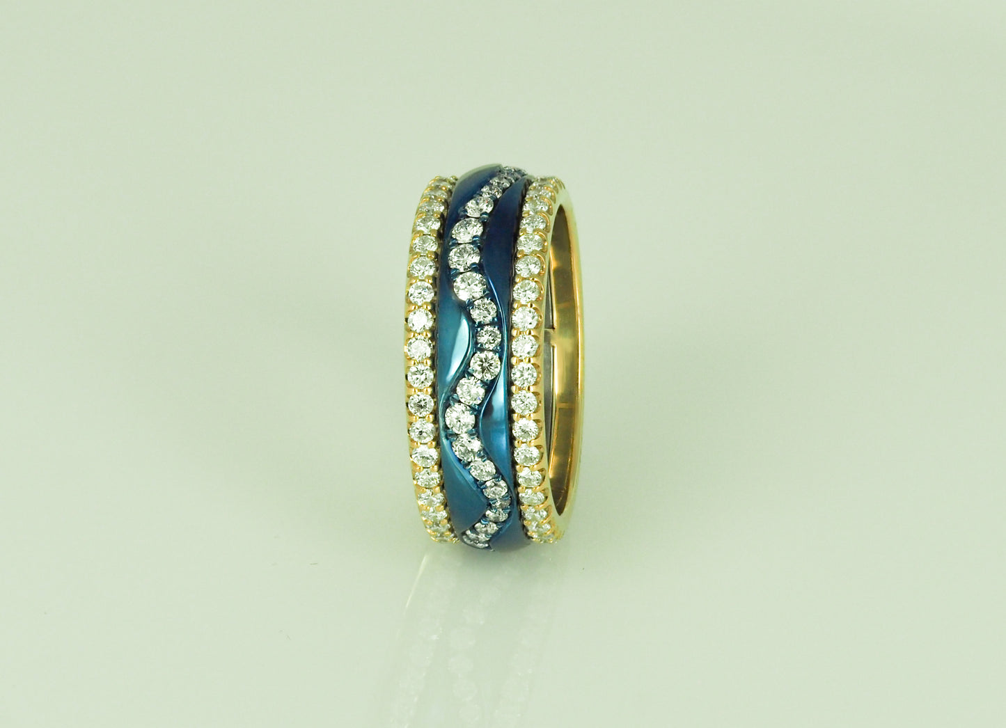 18K Gold & Titanium Natural Diamond Ring – 1.40 CT