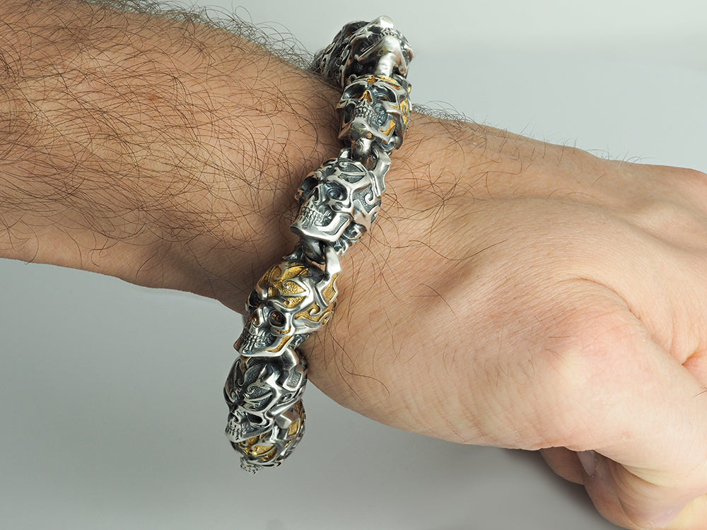 Bracelet Skull Plated Gold Big